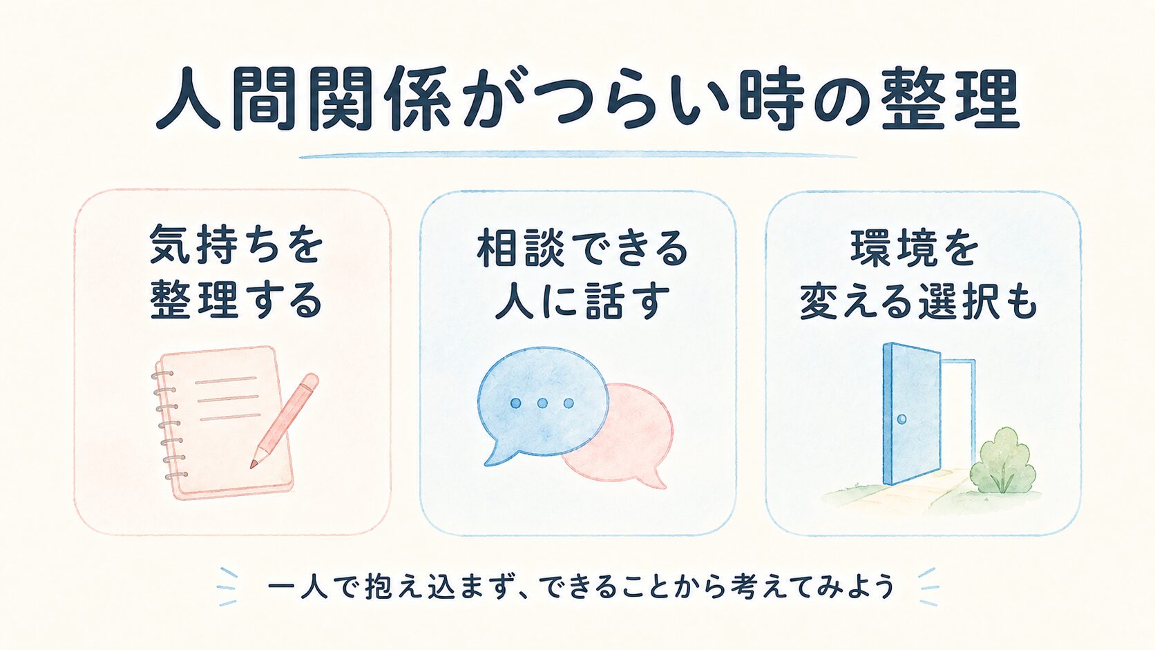 人間関係がつらい看護師が考えたい相談する・距離を取る・職場を変える選択肢